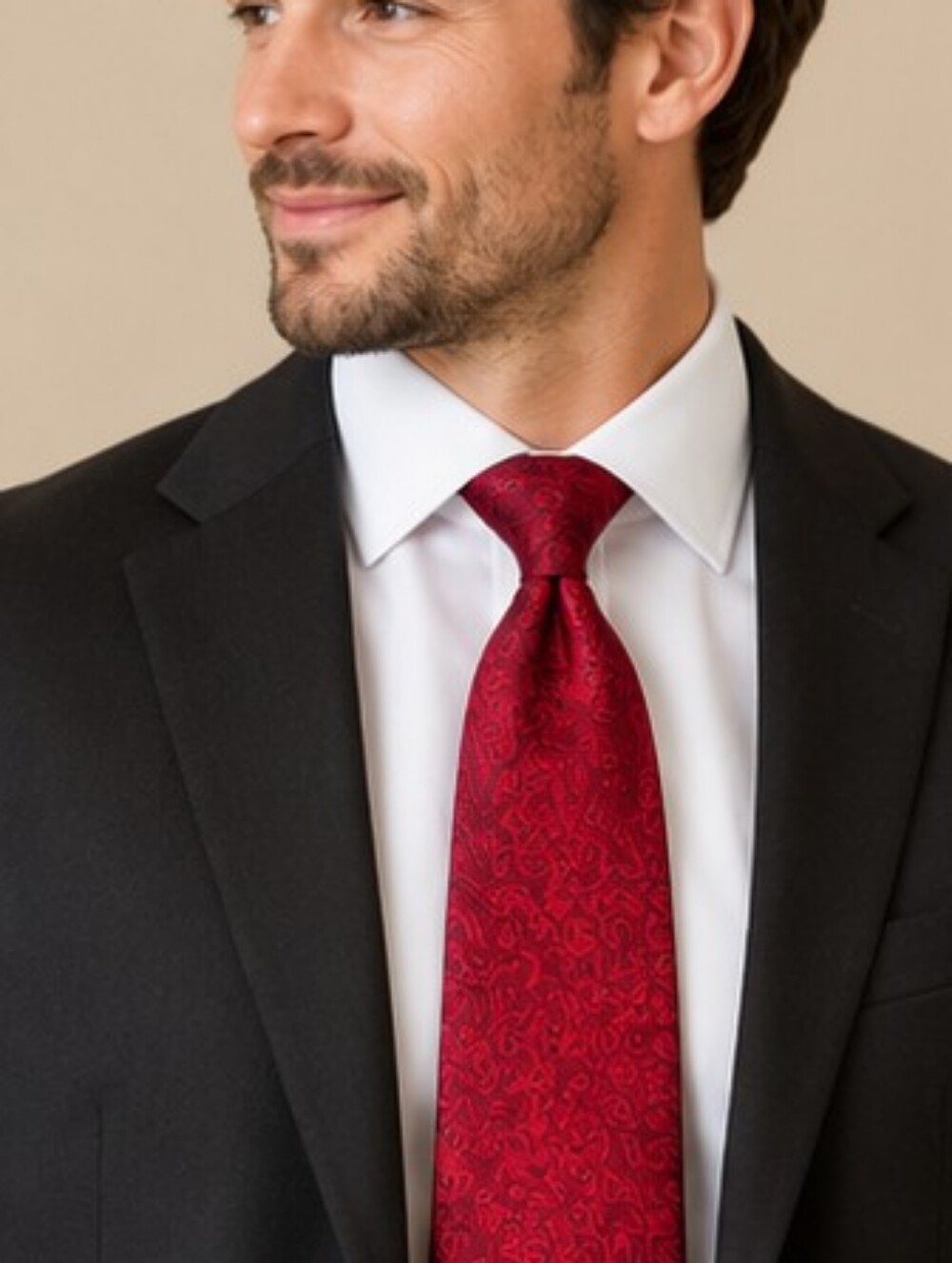 Bellissimo Red Paisley 100% Polyester Men’s Necktie